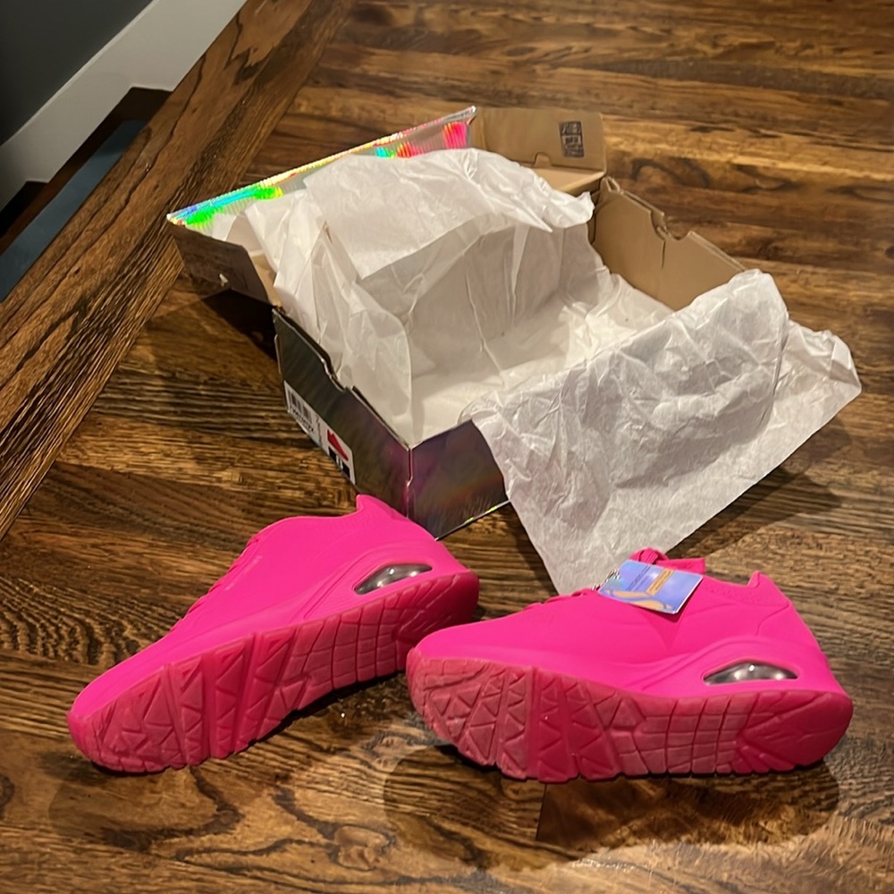 NIB Sketchers Uno Night Shades Hot Pink Women’s Shoes - Picture 3 of 5